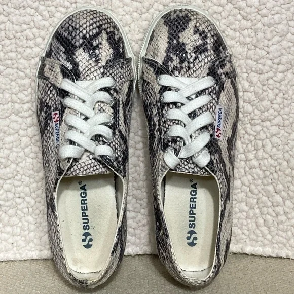 Superga Unisex Snake Print Platform Sneakers Shoes Size US Men's 5 & Womens 6.5 - Picture 5 of 11